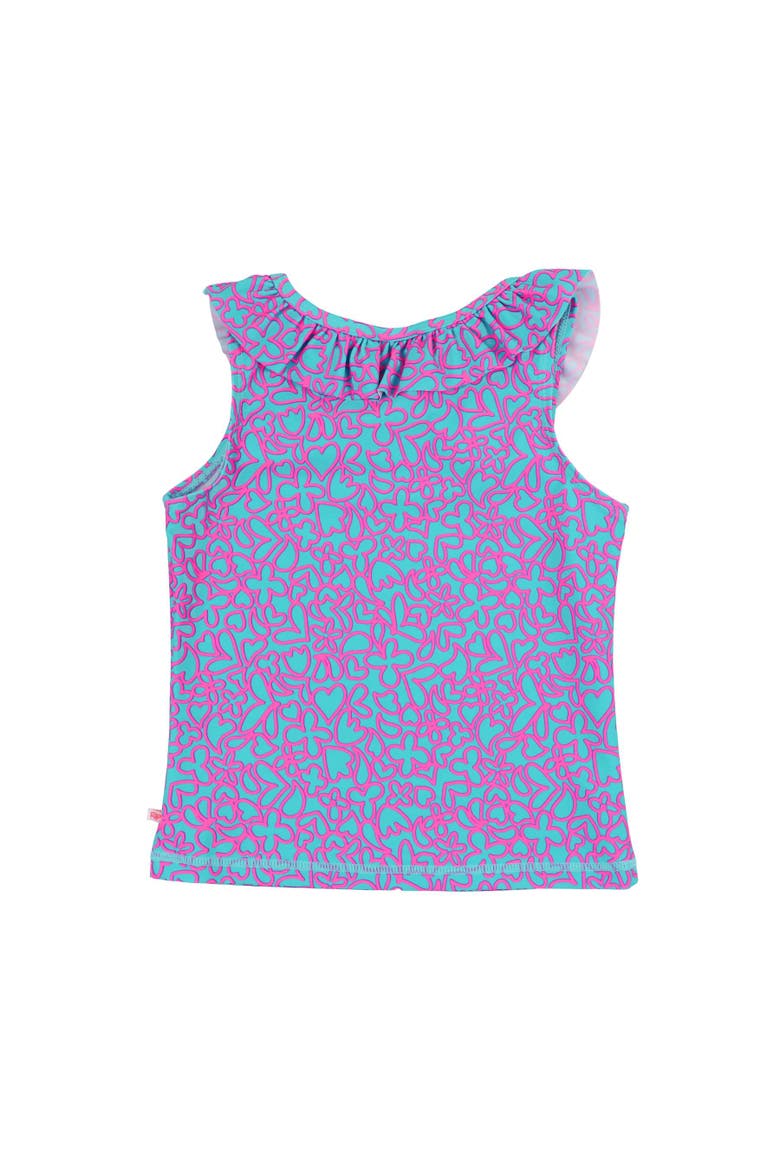 Girls Active Ruffle Tank Top, Alternate, color, Neon Glow