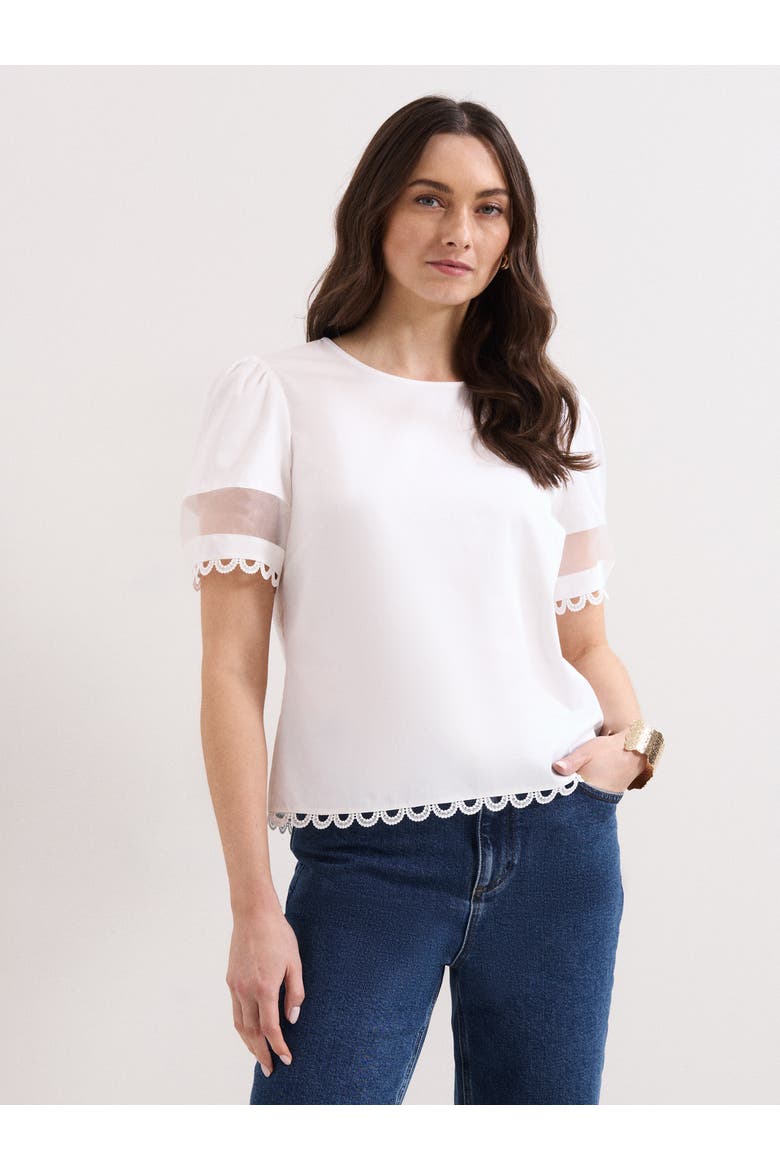 Rebecca Detail Top, Main, color, White