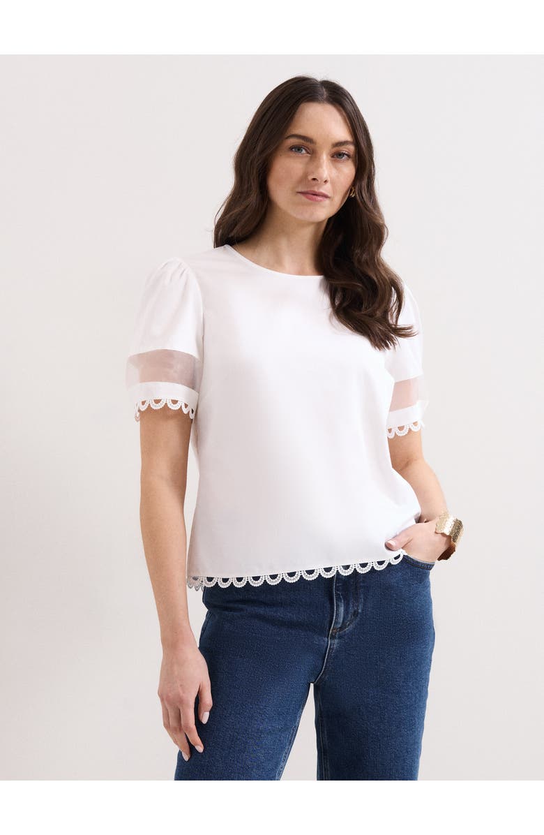 Phase Eight Rebecca Detail Top, Main, color, White