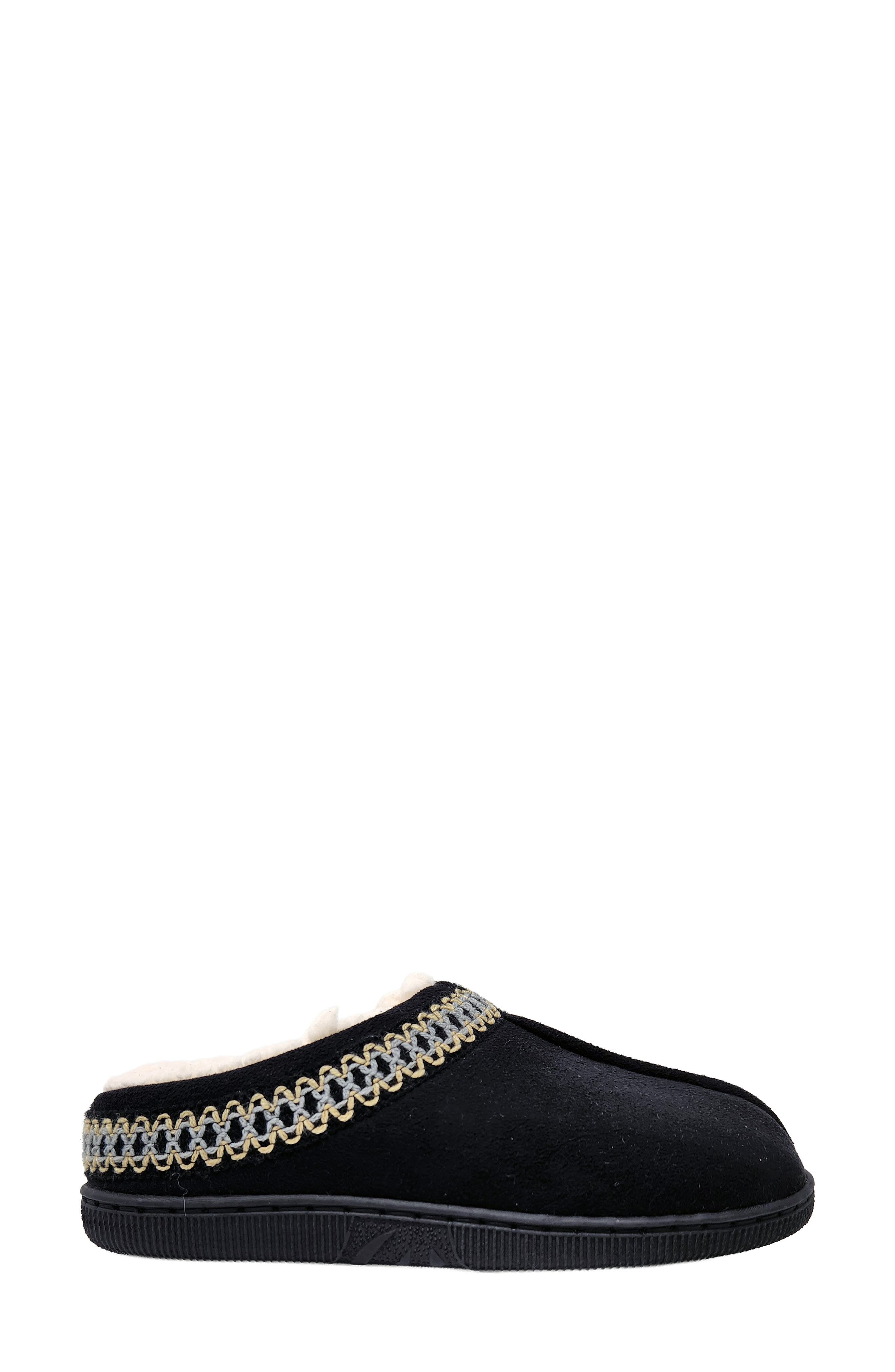 GAAHUU Tape Faux Shearling Lined Slipper, Alternate, color, Black