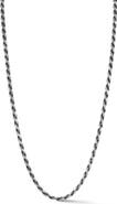 Yield of Men Oxidized 3mm Rope Chain Necklace