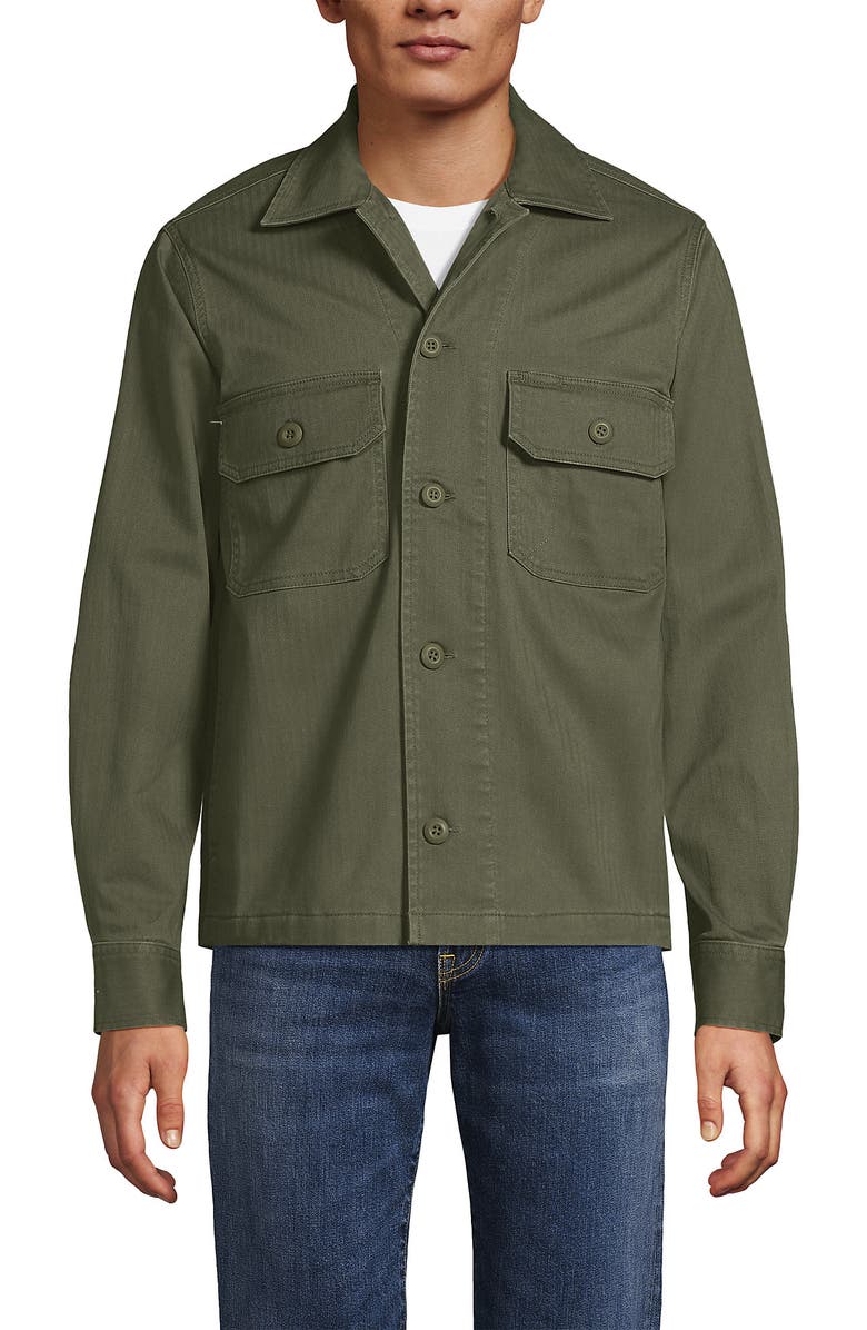 Lands' End Denim Utility Shirt Jacket, Alternate, color, 