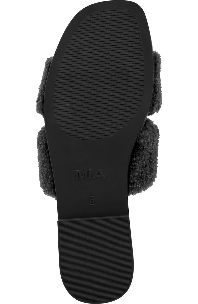 MIA Cosette Faux Shearling Sandal, Alternate, color, Black
