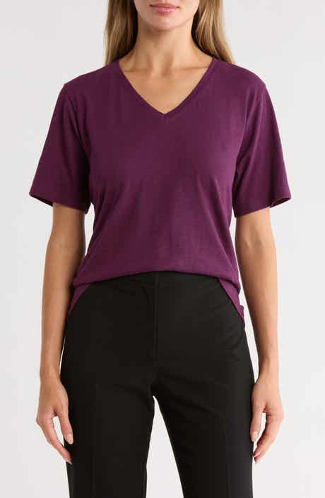 Eileen Fisher Easy V-Neck Organic Cotton T-Shirt