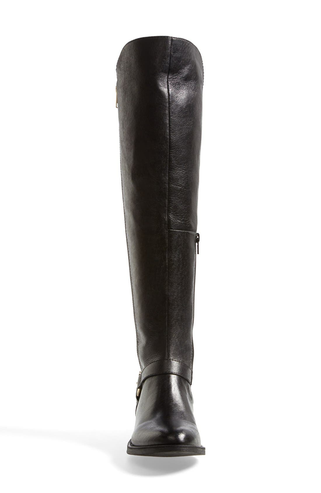 'Skippur' Over The Knee Boot, Alternate, color, BLACK LEATHER