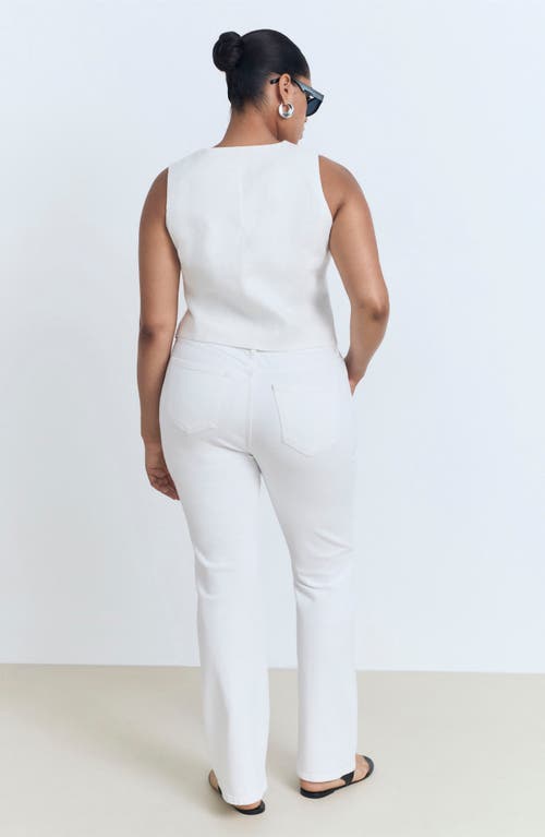 Mango Fiona Mid Rise Flare Jeans In White