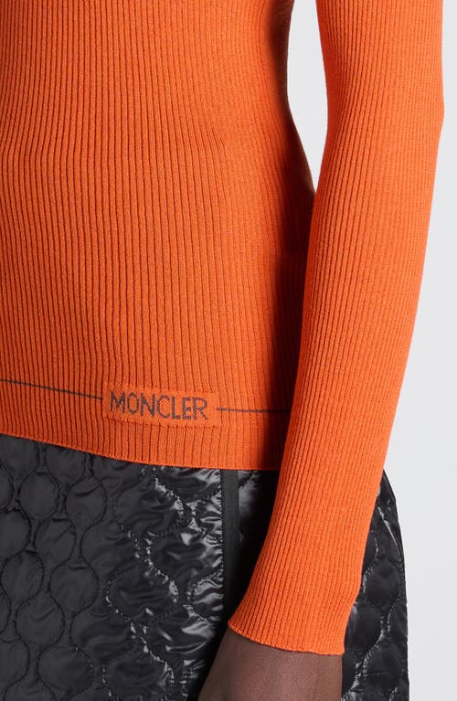 Moncler Virgin Wool Turtleneck Sweater In Orange