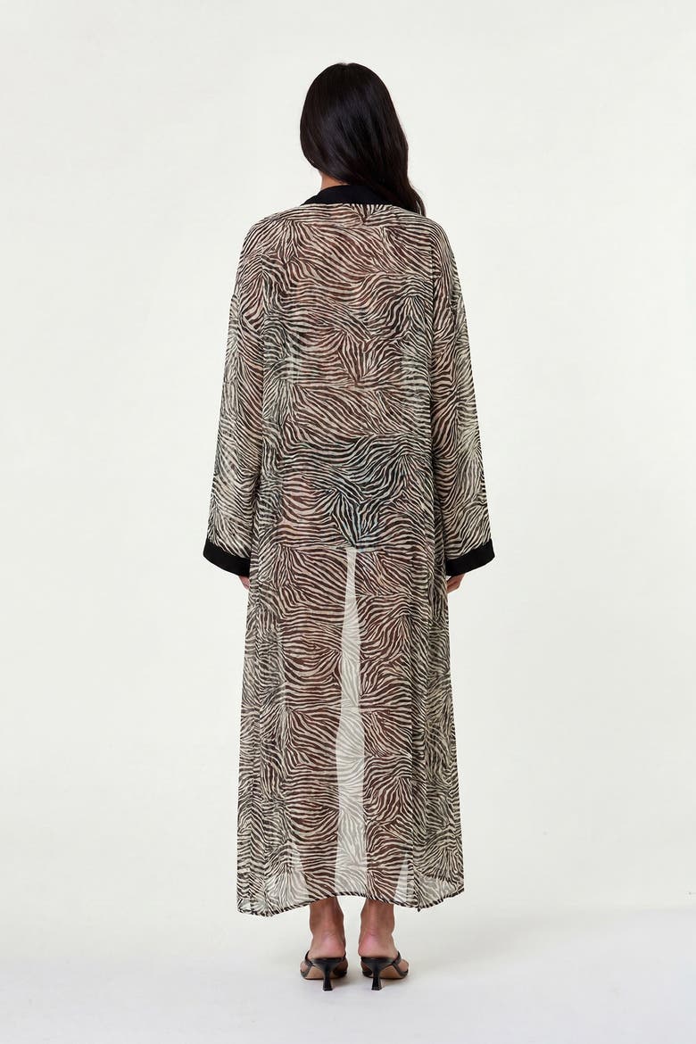 Lysandra Caftan Robe, Alternate, color, Graphic Zebra