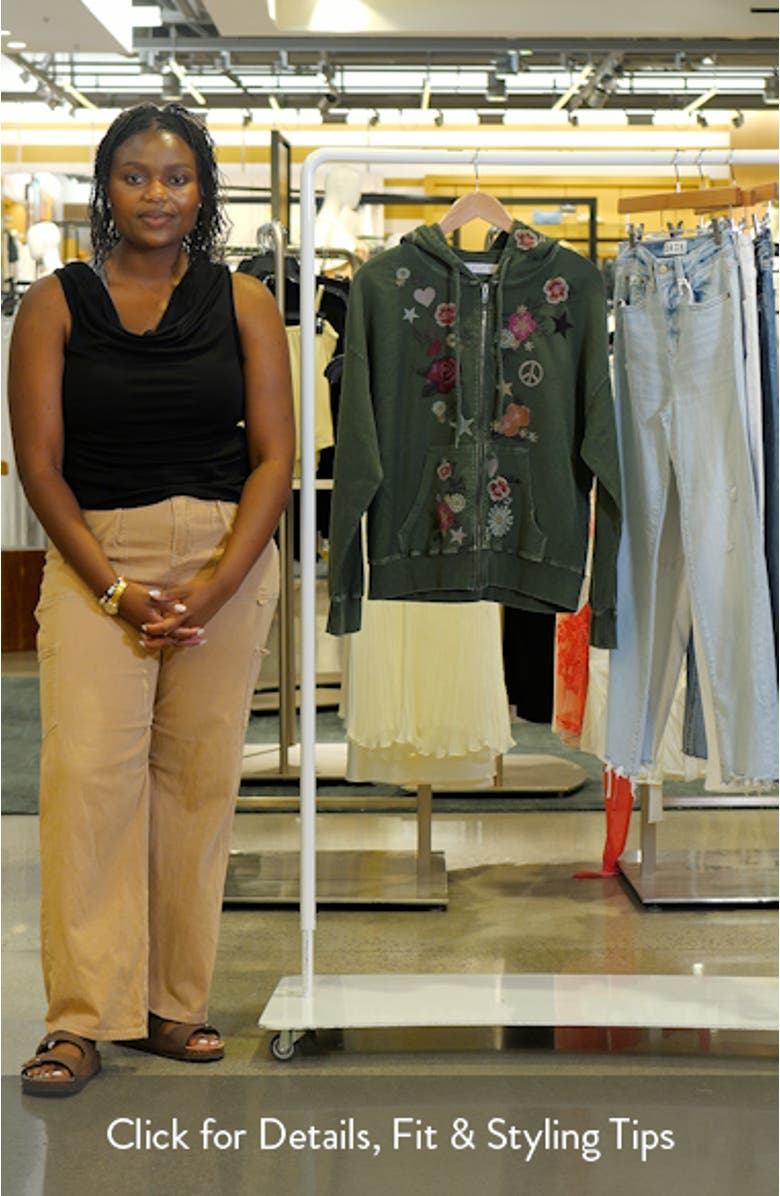 Camp Peace Floral Embroidered Hoodie, sales video thumbnail