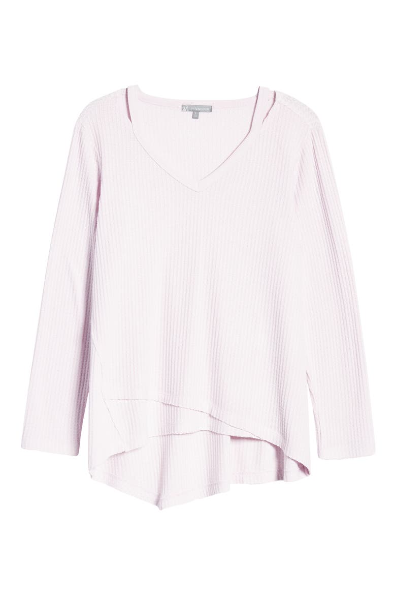 Shoulder Slit Thermal Knit Top (Nordstrom Exclusive), Alternate, color, SHEER LILAC
