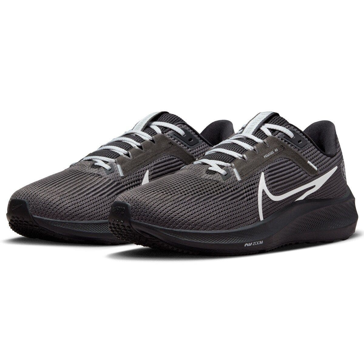 Unisex Nike  Anthracite Las Vegas Raiders Zoom Pegasus 40 Running Shoe, Alternate, color, Anthracite