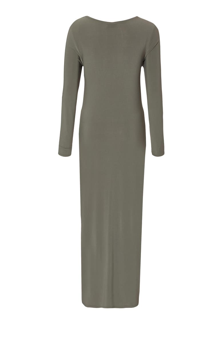 QUIZ Ity Long Sleeve Maxi Dress, Alternate, color, Khaki