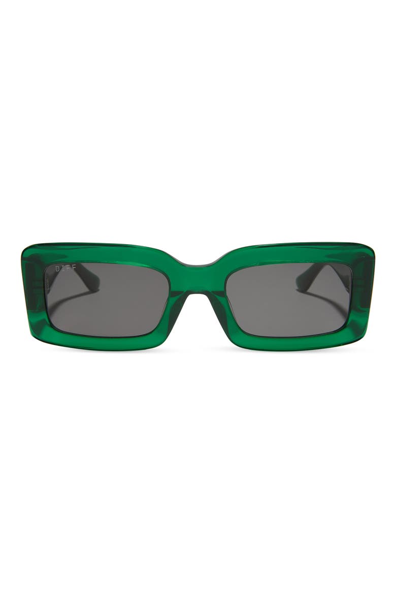 Indy 51mm Polarized Rectangular Sunglasses, Main, color, GREEN