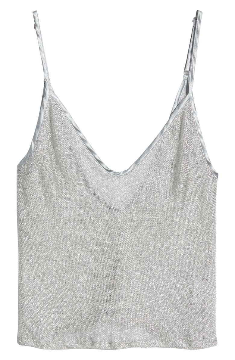 Bella Venice Sheer Mesh Crop Tank, Alternate, color, Silver