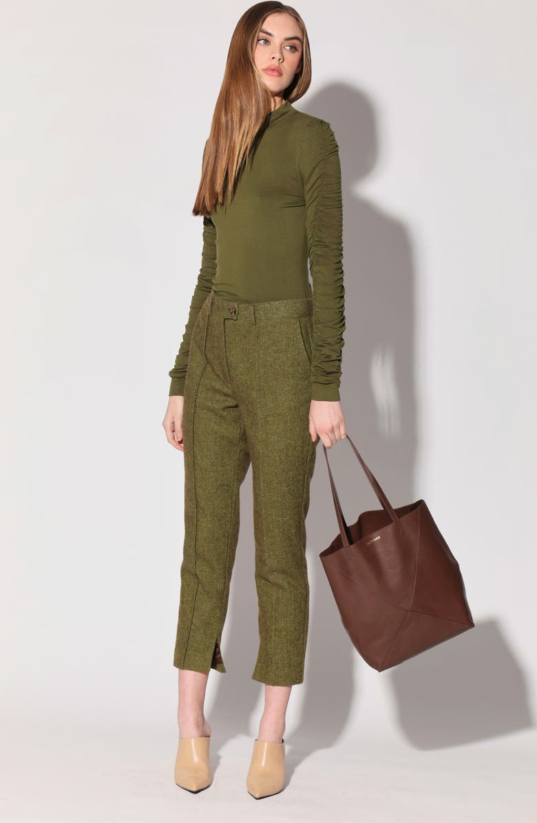 Walter Baker Shania Crop Pants, Alternate, color, Leaf Herringbone