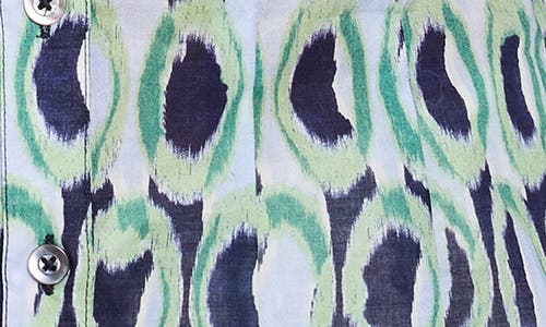 Nic + Zoe Nic+zoe Ikat Rings Button-up Shirt In Green Multi