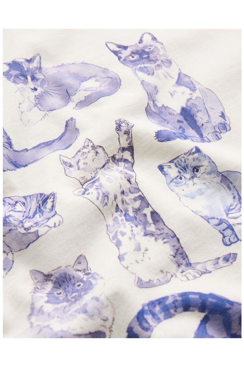 Kids' Graphic Cotton T-Shirt, Alternate, color, SOFT IVORY CATS