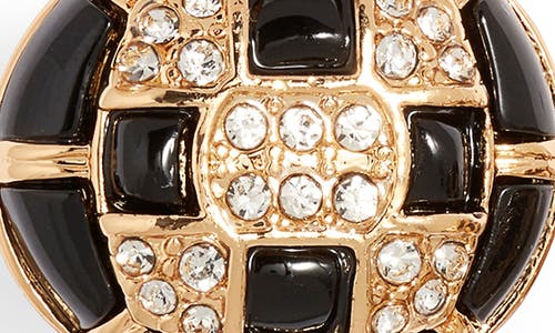 Kenneth Jay Lane Black Button Clip-on Earrings In Black
