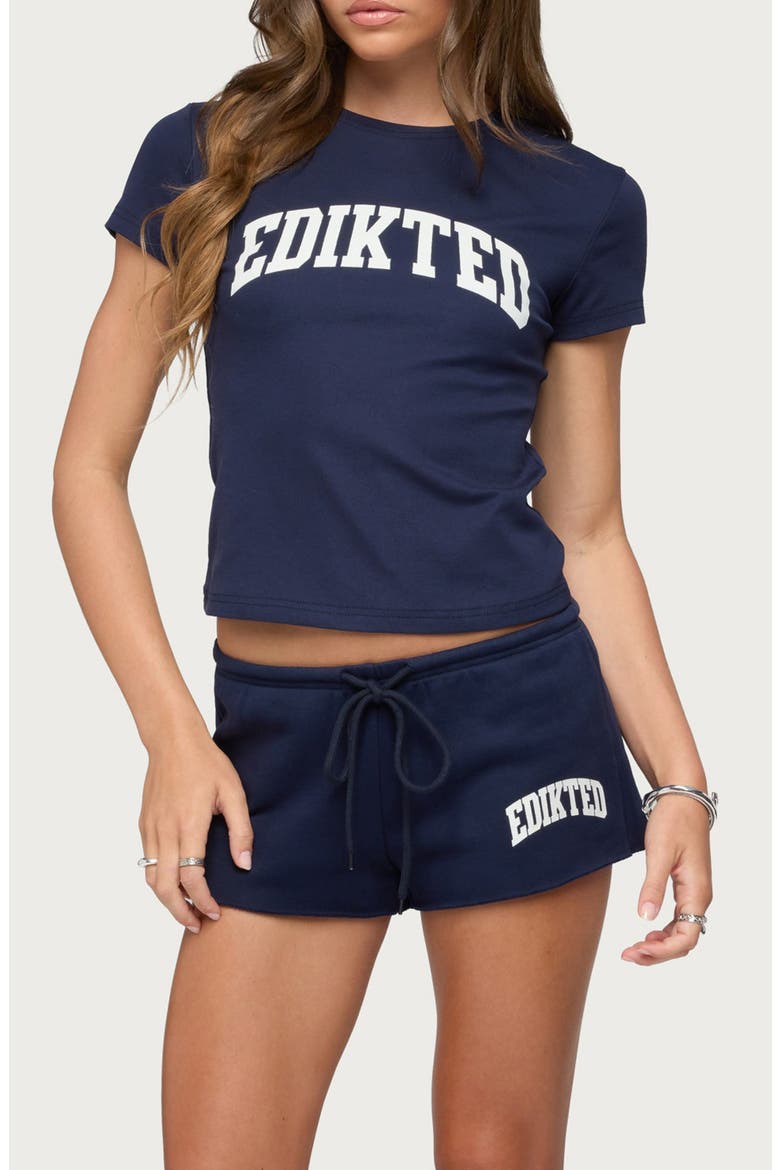 Sporty Babe Crop T-Shirt, Main, color, NAVY