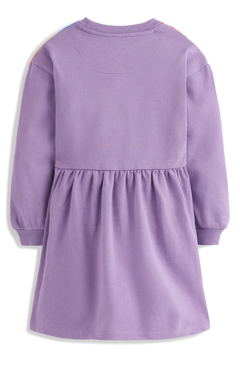 Mini Boden Kids' Drop Shoulder Sweatshirt Dress, Alternate, color, Aster Purple Sunray