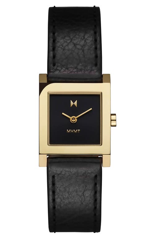 MVMT Marquee Square Leather Strap Watch, 22mm in Black  product