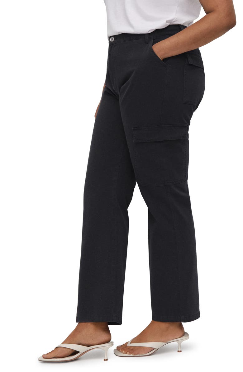 MANGO Cargo Straight Leg Jeans, Alternate, color, 