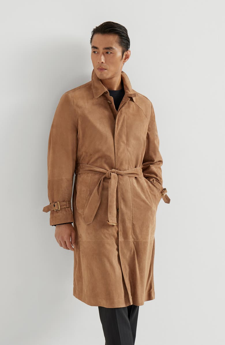 Brunello Cucinelli Suede outerwear, Alternate, color, Biscuit