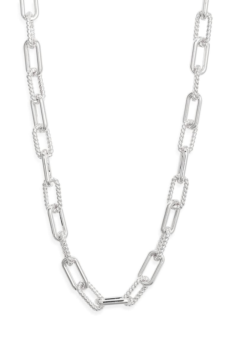 Nordstrom Textured Chain Link Necklace, Main, color, Silver