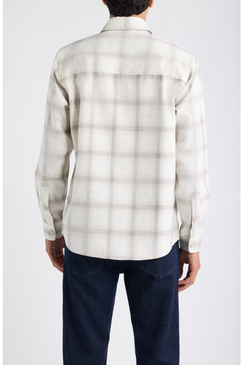 Trim Fit Check Button Front Shirt, Alternate, color, OPEN WHITE