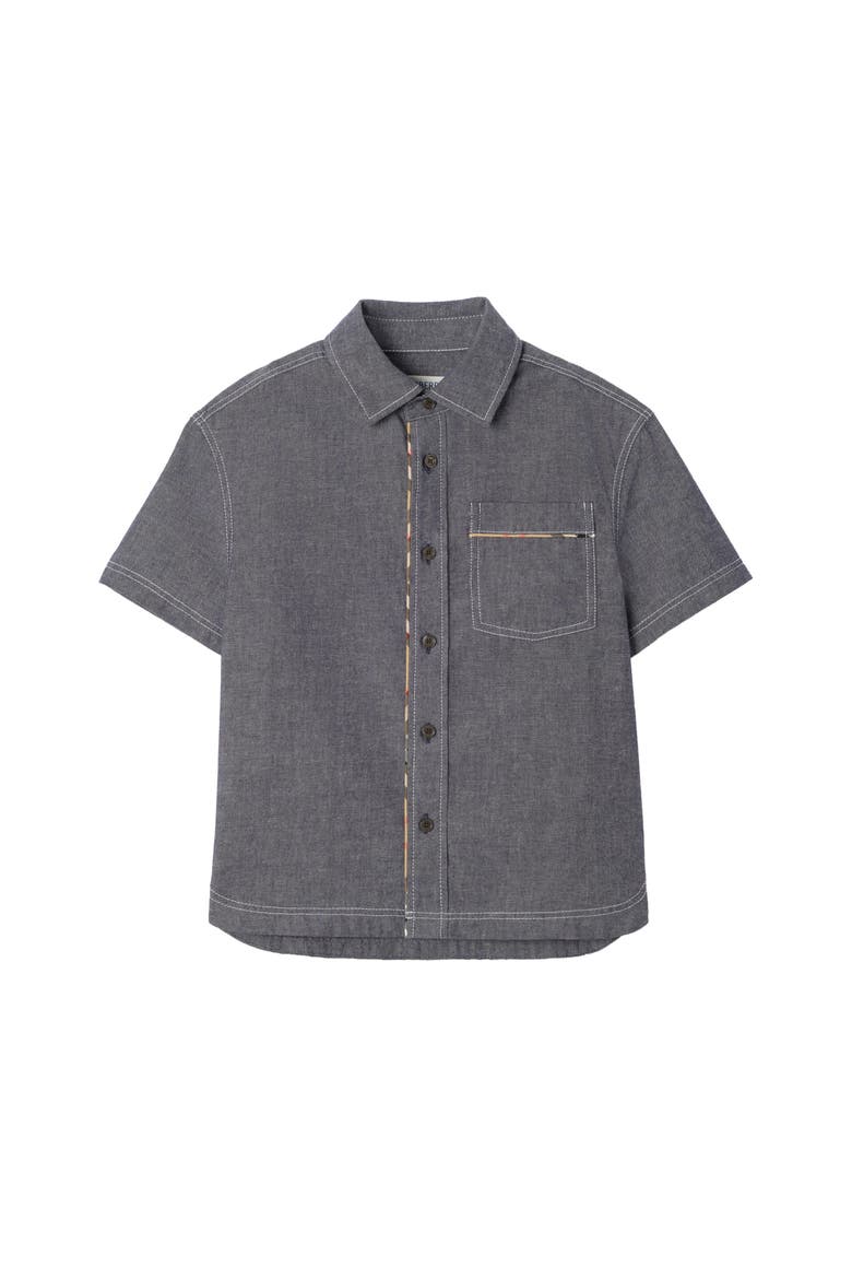 Cotton Shirt, Main, color, Damson blue melange