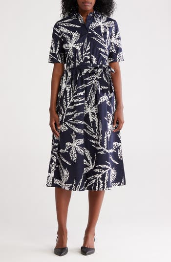 国内発送【DKNY】半袖ジップフロントシャツドレス Shirt Dress With Front Zipper | DKNY