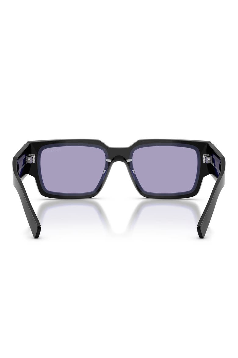 54mm Rectangular Sunglasses, Alternate, color, BLACK/ PURPLE / VIOLET