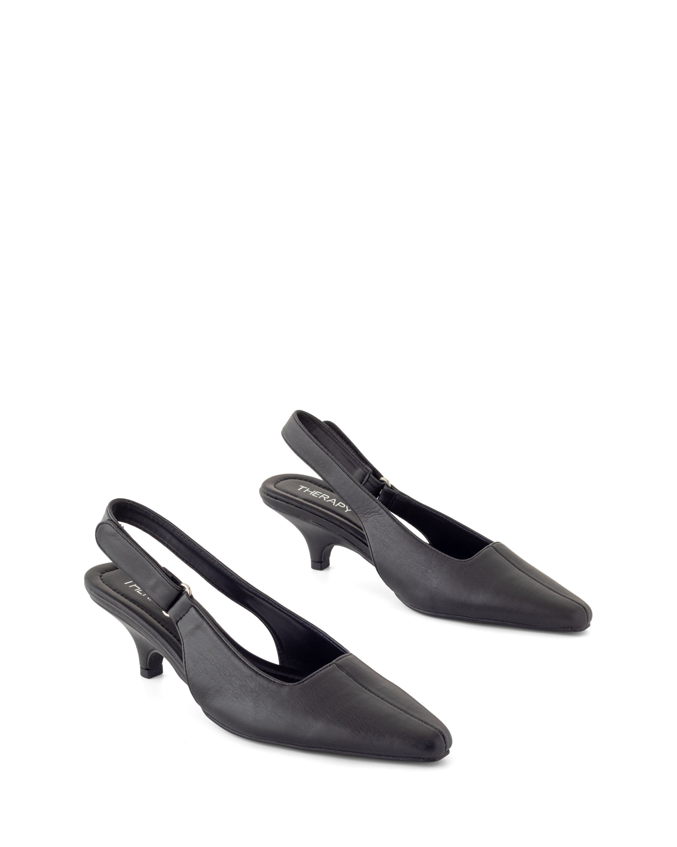 Newark Pointed-Toe Slingback Heel, Alternate, color, BLACK PU