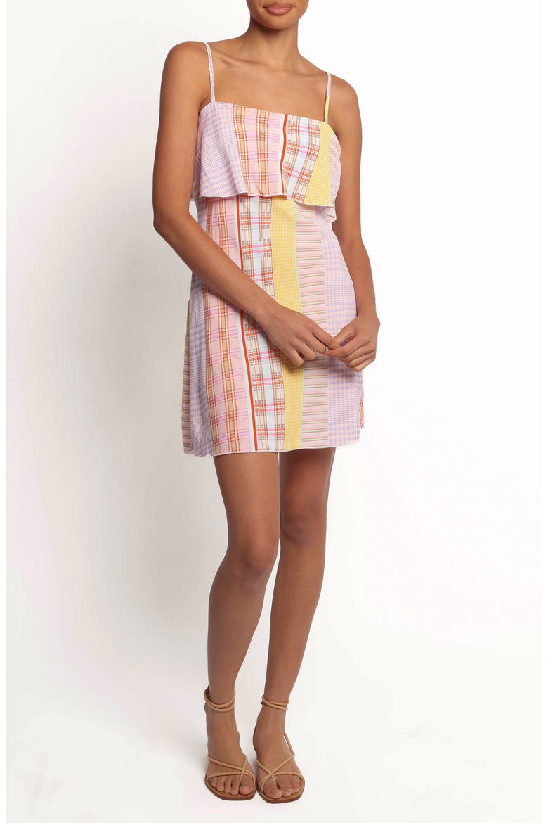 Junia Sleeveless Minidress, Main, color, PINK PLAID