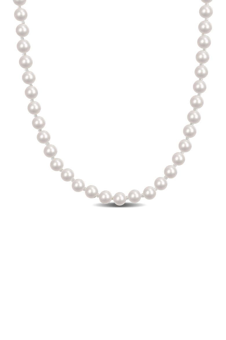 Freshwater Pearl Necklace, Main, color, METALLIC SILVER