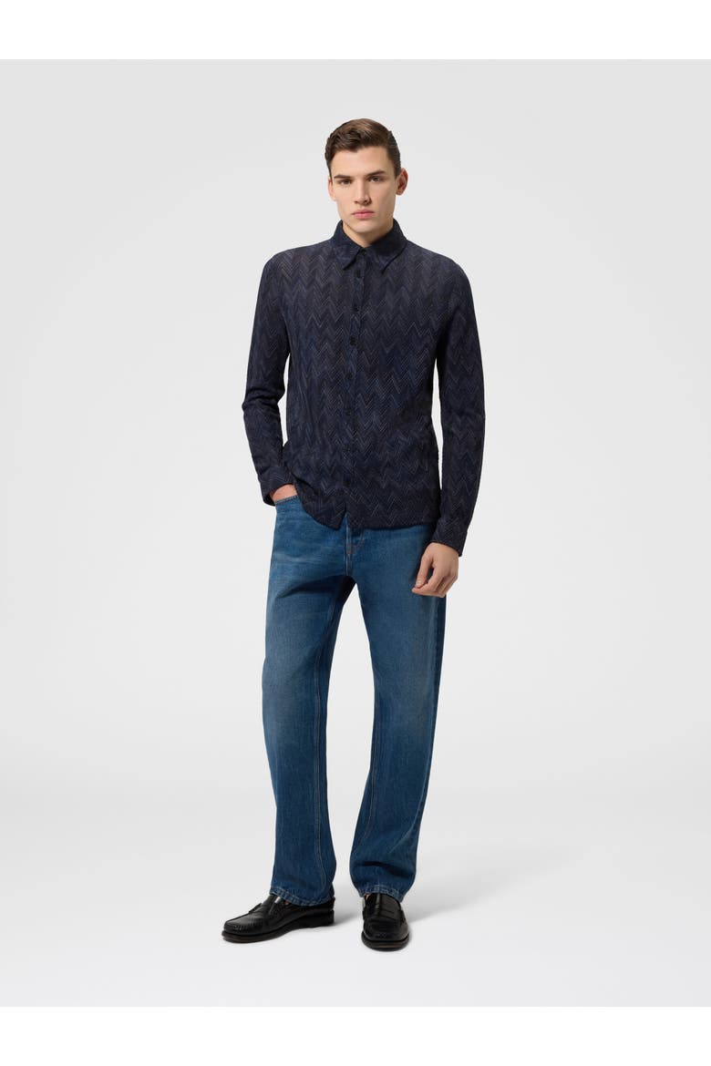 Striped Wool And Viscose Knit Shirt, Alternate, color, Multicoloured