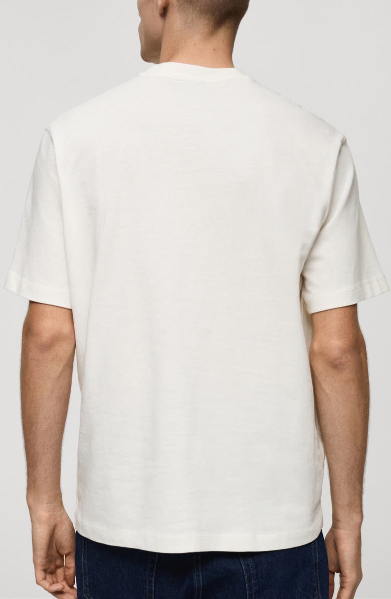 MANGO Relaxed Fit Heavyweight Cotton T-Shirt, Alternate, color, Off White
