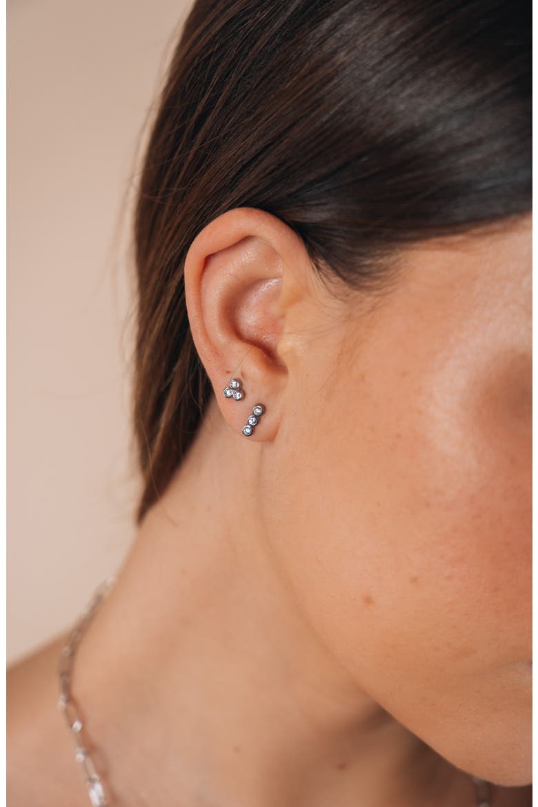 Sterling Silver 2-Piece Bezel Stud Set, Alternate, color, SILVER