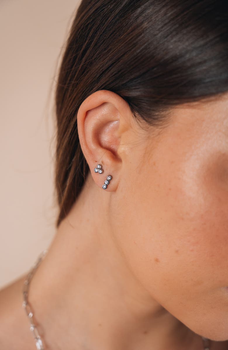 Sterling Forever Sterling Silver 2-Piece Bezel Stud Set, Alternate, color, Silver