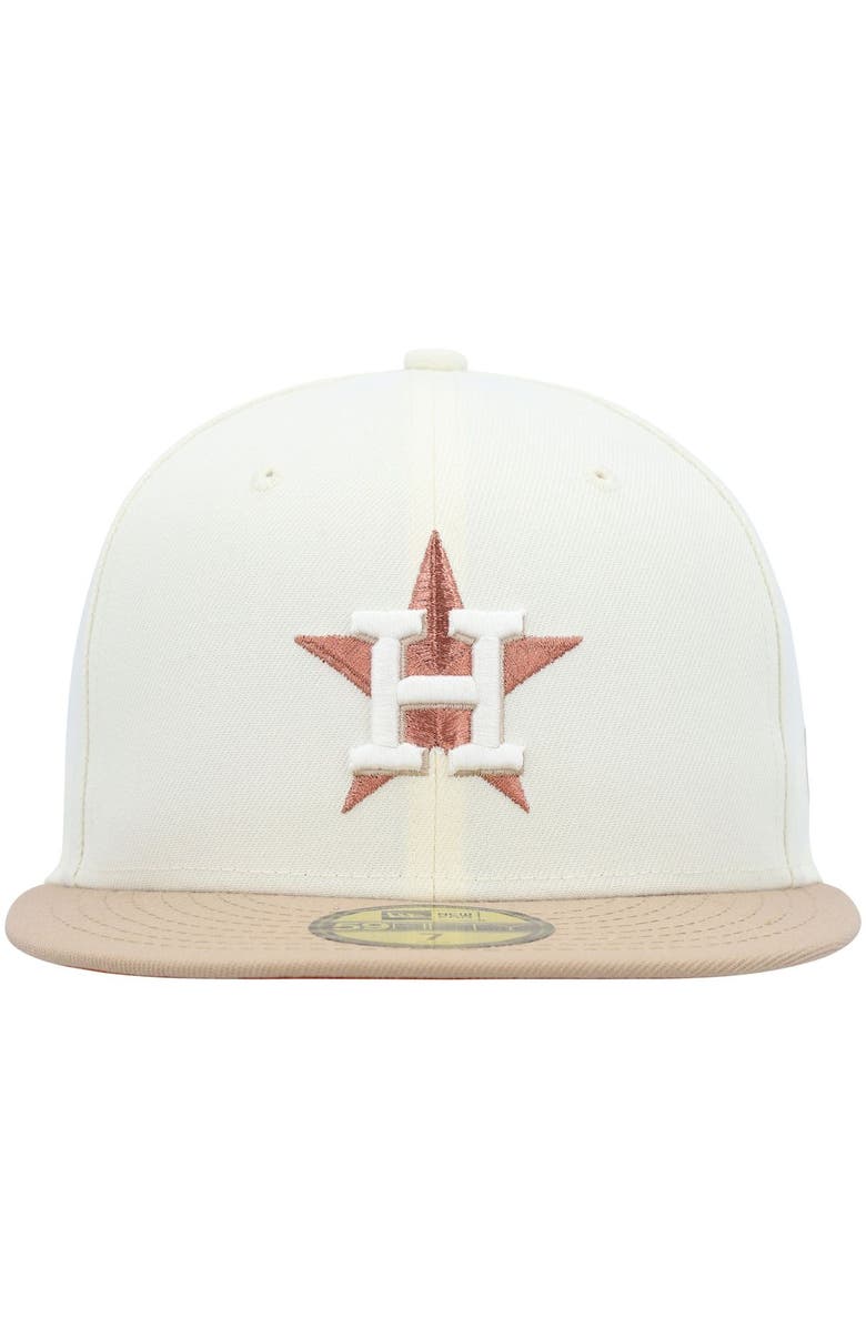 New Era Men's New Era Cream Houston Astros Chrome Camel Rust Undervisor 59FIFTY Fitted Hat, Alternate, color, 