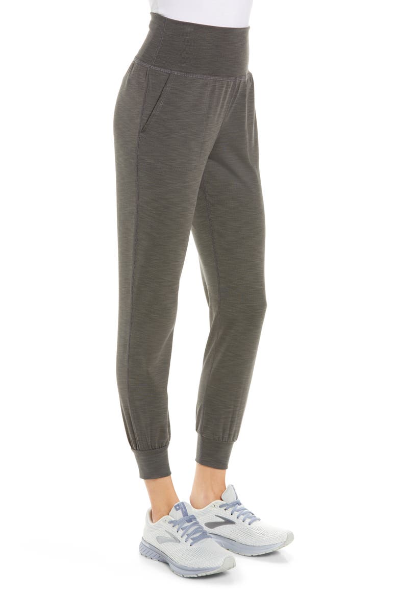 Heather Rib Jogger Pants, Alternate, color, SMOKE GRAY HEATHER