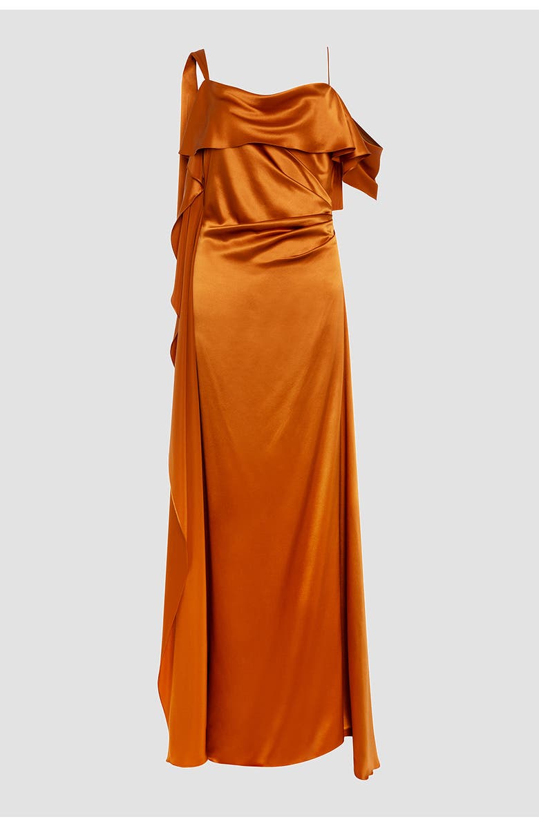 Roksanda Lysa Silk Maxi Dress, Alternate, color, Cinnamon