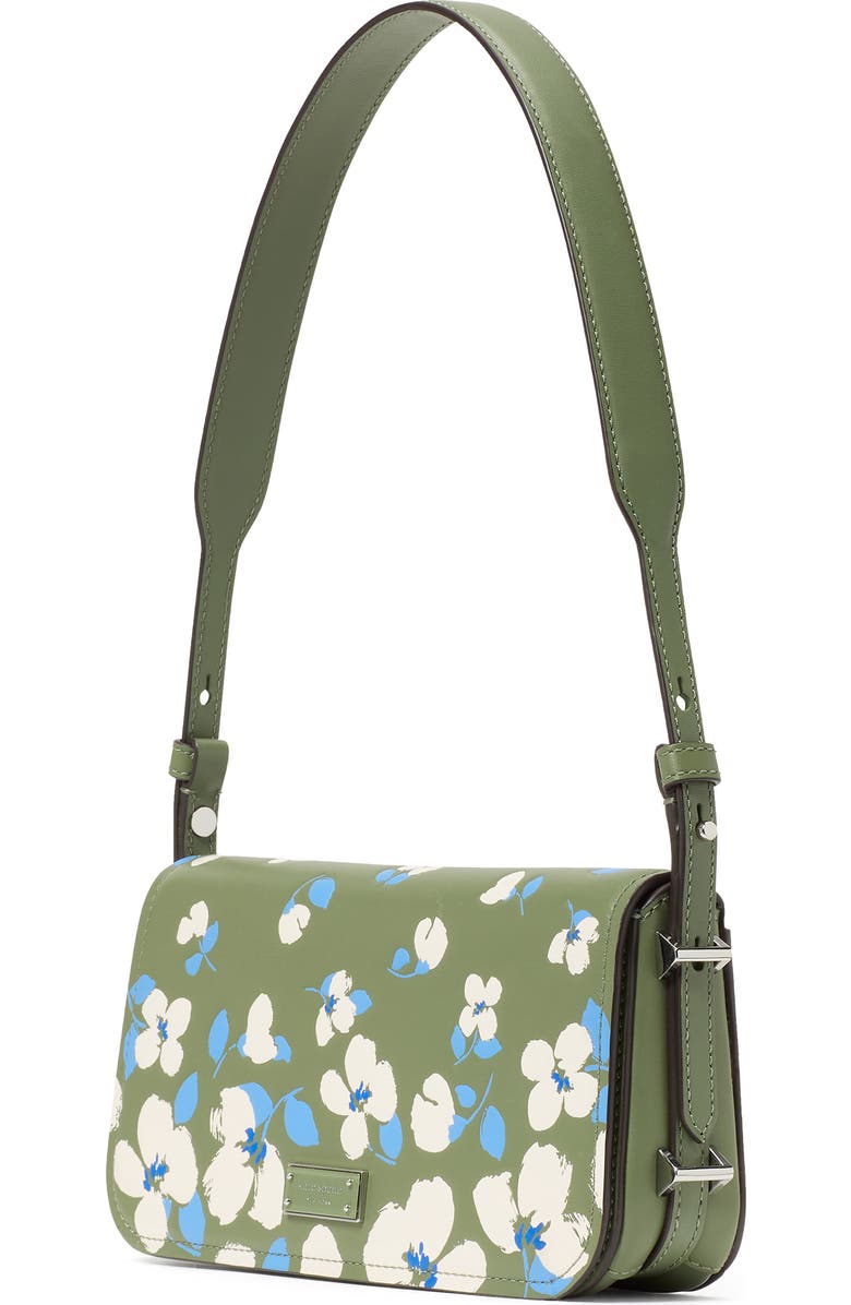 Kate Spade New York liv painterly bouquet embossed leather shoulder bag, Alternate, color,