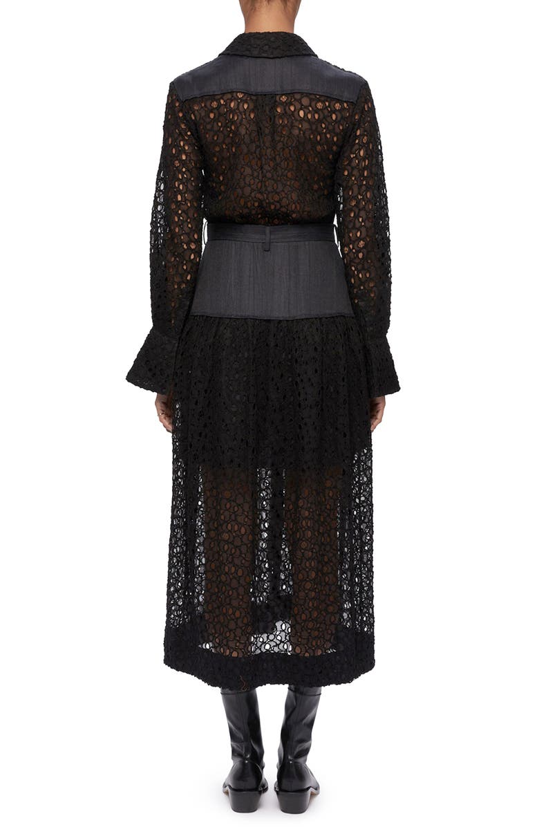 Simkhai Zuma Utility Lace Patchwork Shirtdress, Alternate, color,