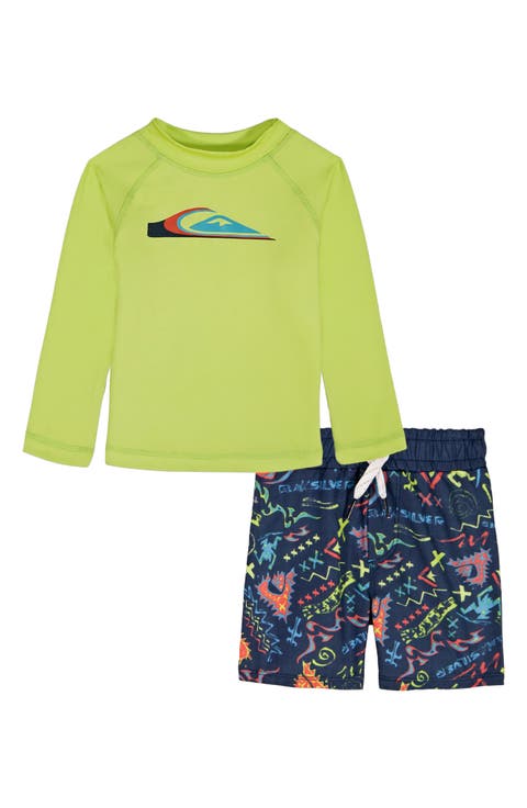 Kids' Rashguard Top & Swim Trunks Set (Little Kid)