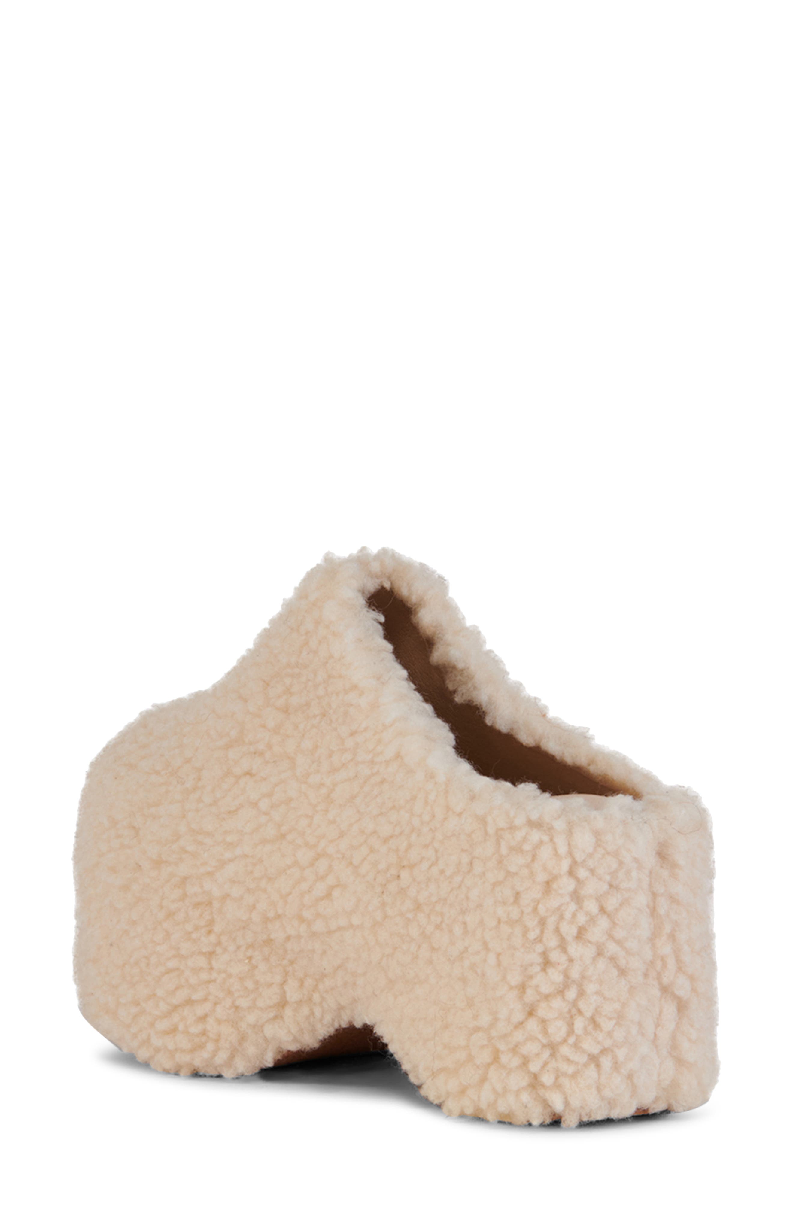AZALEA WANG Dolorita Faux Shearling Clog, Alternate, color, Cream