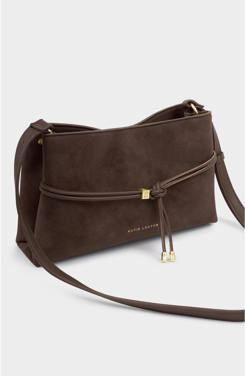 Katie Loxton Lori Suedette Crossbody Bag, Alternate, color, Bitter Chocolate