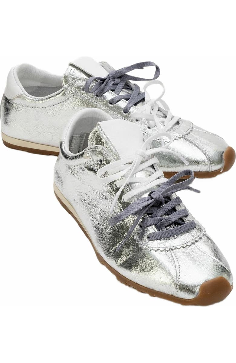 Forever & Always Shoes Crea Leather Sneakers, Main, color, Silver Leather