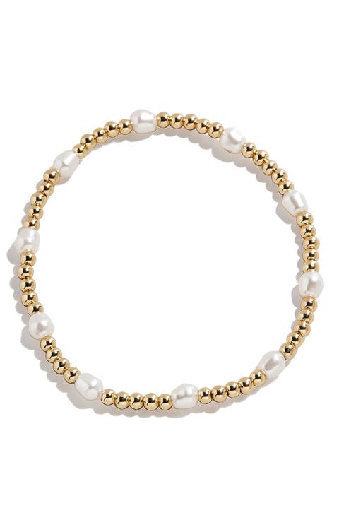 Imitation Pearl Stretch Bracelet