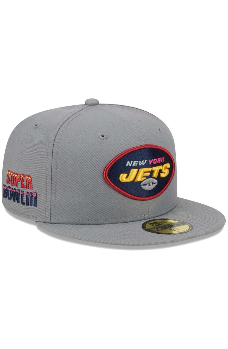 New Era Men's New Era Gray New York Jets Color Pack 59FIFTY Fitted Hat, Main, color, 